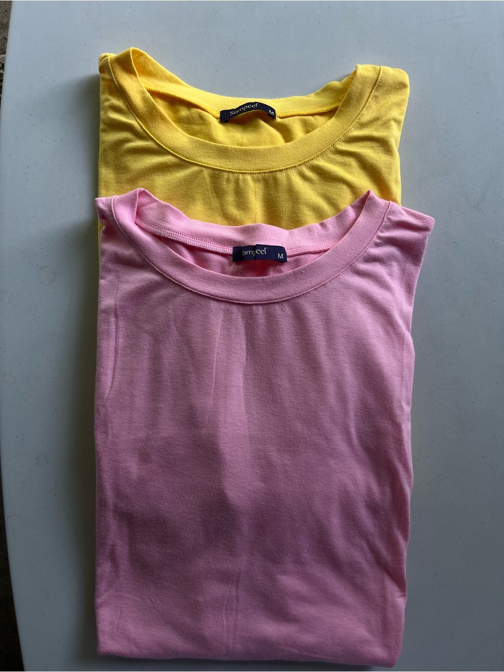 Womens Pink & Yellow Crewneck Tee - 2 Pack